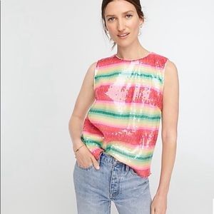 J Crew Sequin Watermelon Top